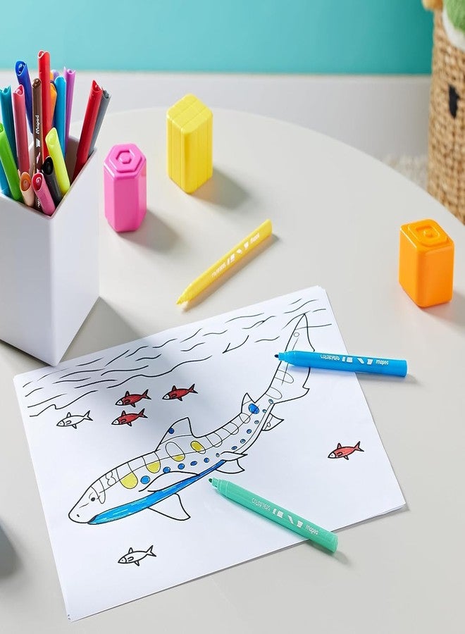 MAPED Magic Colour Combo-Set Of 2|Ocean Felt Tip Pen-12 Shades| Strong Magic Stone-12|Brigh Colour Sketch Pens| Washable Fine liners| Safe,Clean & Long Lasting | Ideal For Drawing,Colouring & Gifting - Image 3